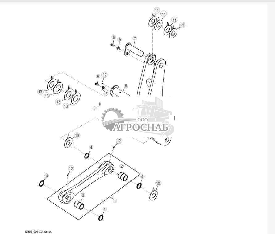 Тяга стрелы погрузчика, Z-образный рычажный механизм с высоким подъемом 